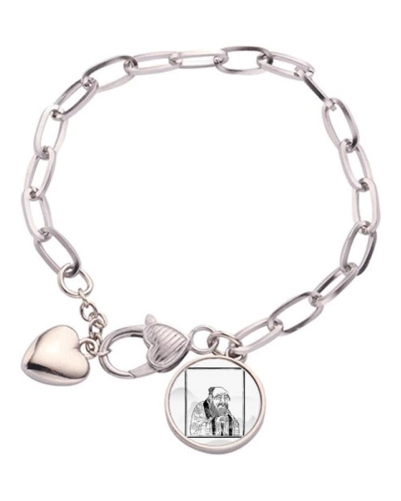 Dao Lao Tzu China Heart Chain Bracelet Jewelry Charm Fashion $16.73 Bracelets