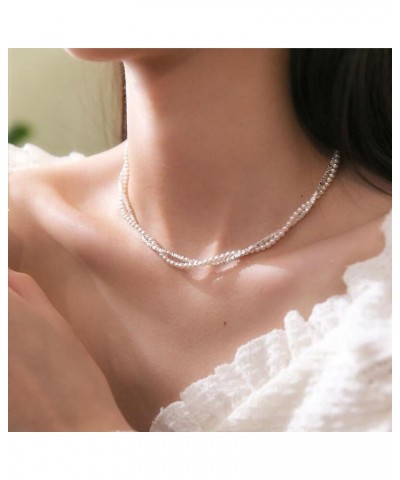 Pearl Necklaces for Women White Pearl Choker Necklace as Pearl Wedding Jewelry Adjustable White Pearl Necklace Strand Dainty ...