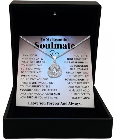 To My Soulmate Necklace for Women, Valentines Day Gifts for Her, Beautiful Soulmate Jewelry on Anniversary Best Romantic Gift...