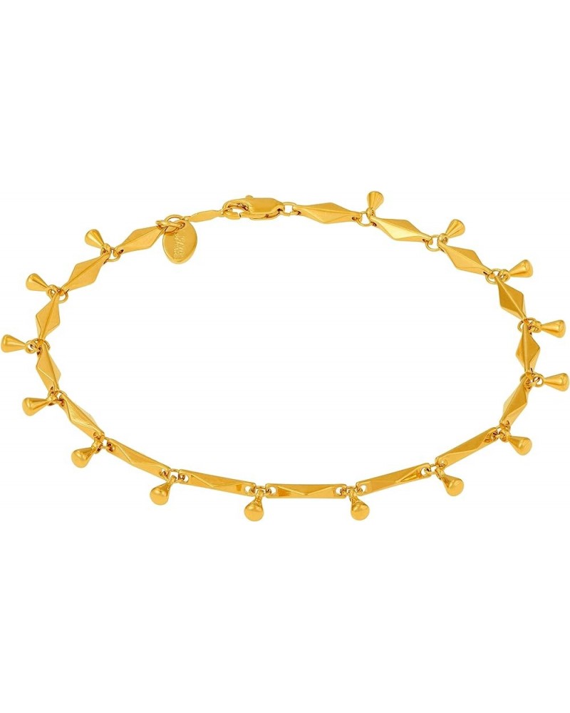 Teardrop Ankle Bracelet for Women and Teen 24k Real Gold Plated 9.0 Inches $13.98 Anklets