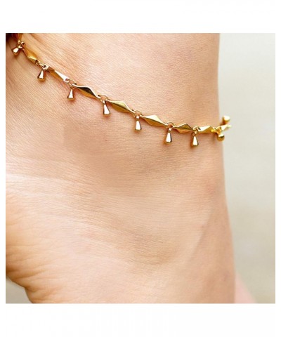 Teardrop Ankle Bracelet for Women and Teen 24k Real Gold Plated 9.0 Inches $13.98 Anklets