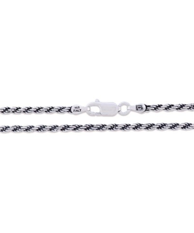 Sterling Silver Diamond-Cut Oxidized Rope Chain Solid 925 Italy Necklace 2.5mm Length 28 Inches $12.01 Necklaces