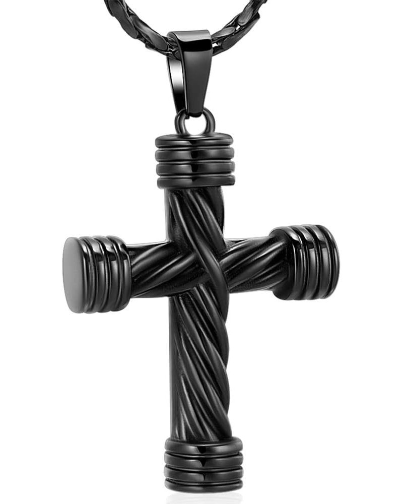 Cremation Jewelry for Ashes Cross Memorial Urn Necklace Pendant Keepsake Religious Cross Ashes Jewelry Black $9.63 Necklaces