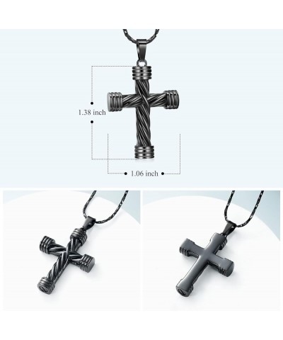 Cremation Jewelry for Ashes Cross Memorial Urn Necklace Pendant Keepsake Religious Cross Ashes Jewelry Black $9.63 Necklaces