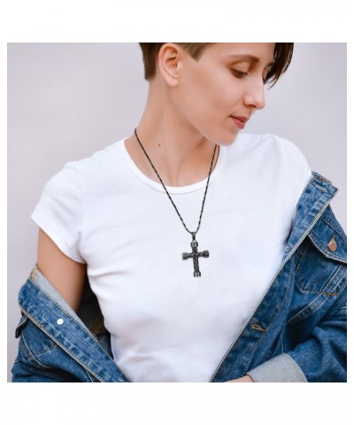 Cremation Jewelry for Ashes Cross Memorial Urn Necklace Pendant Keepsake Religious Cross Ashes Jewelry Black $9.63 Necklaces