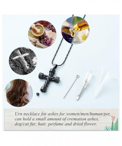 Cremation Jewelry for Ashes Cross Memorial Urn Necklace Pendant Keepsake Religious Cross Ashes Jewelry Black $9.63 Necklaces