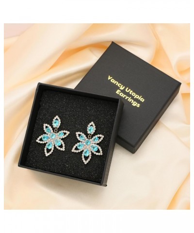 Colorful Rhinestone Flower Drop Earrings for Women,Chic Unique Delicate Party Prom Earrings,Women Gift,Girl Gift A $7.50 Earr...