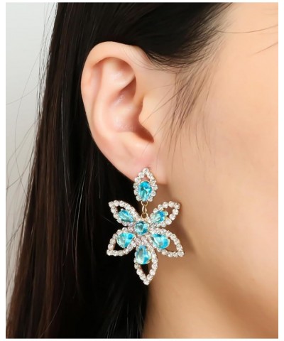 Colorful Rhinestone Flower Drop Earrings for Women,Chic Unique Delicate Party Prom Earrings,Women Gift,Girl Gift A $7.50 Earr...