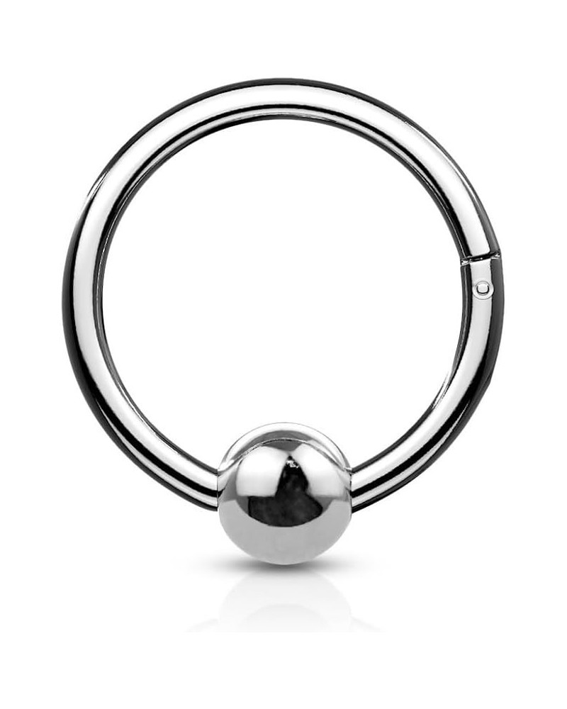 16GA 316L Stainless Steel Faux Captive Bead Ring Hinged Segment Ring Silver Tone $8.35 Body Jewelry