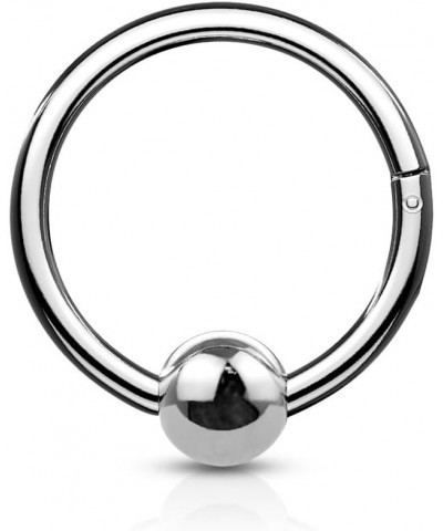 16GA 316L Stainless Steel Faux Captive Bead Ring Hinged Segment Ring Silver Tone $8.35 Body Jewelry