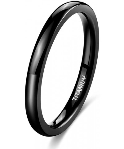 Black Titanium Ring 2mm 4mm 6mm 8mm Dome High Polished Wedding Band Size 3-14.5 2mm 4 $9.85 Rings