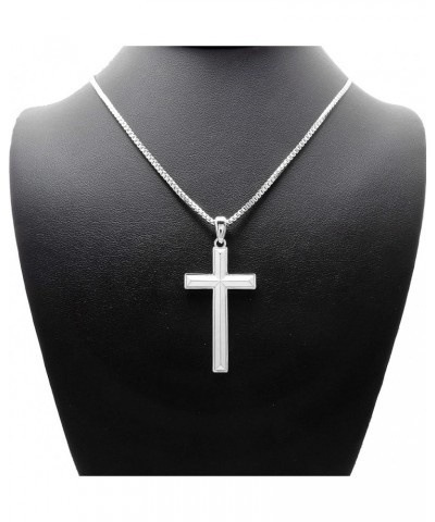 Hip Hop Fashion Polished Cross Pendant Box, Cuban, Rope Chain Necklace Silver / Box Chain 18.0 Inches $10.81 Necklaces