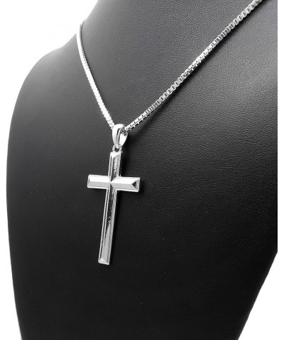 Hip Hop Fashion Polished Cross Pendant Box, Cuban, Rope Chain Necklace Silver / Box Chain 18.0 Inches $10.81 Necklaces