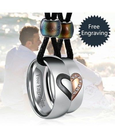 Couple Necklace Pendant,King Queen Tungsten Steel Pendant Necklace for Wedding Custom Engraving-2 $12.87 Necklaces