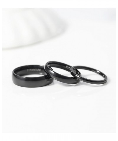 Black Titanium Ring 2mm 4mm 6mm 8mm Dome High Polished Wedding Band Size 3-14.5 2mm 4 $9.85 Rings