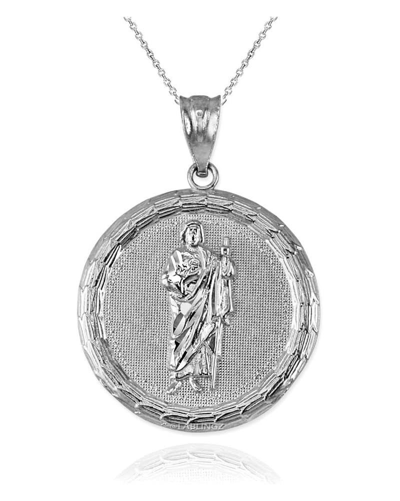 Sterling Silver Saint Jude Medallion Pendant Necklace 18" Necklace $17.59 Necklaces