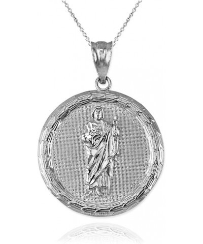 Sterling Silver Saint Jude Medallion Pendant Necklace 18" Necklace $17.59 Necklaces