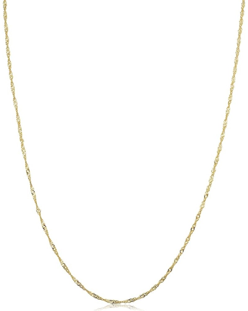 14k Yellow Gold Singapore Chain Pendant Necklace (0.7 mm, 1 mm, 1.4 mm, 1.7 mm) 24 inch 1 mm wide $75.85 Necklaces