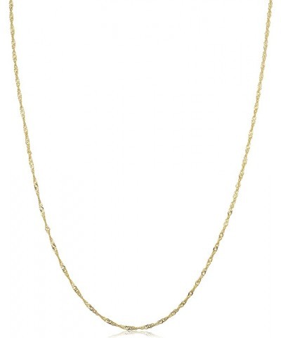 14k Yellow Gold Singapore Chain Pendant Necklace (0.7 mm, 1 mm, 1.4 mm, 1.7 mm) 24 inch 1 mm wide $75.85 Necklaces