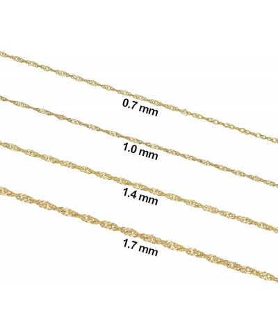 14k Yellow Gold Singapore Chain Pendant Necklace (0.7 mm, 1 mm, 1.4 mm, 1.7 mm) 24 inch 1 mm wide $75.85 Necklaces