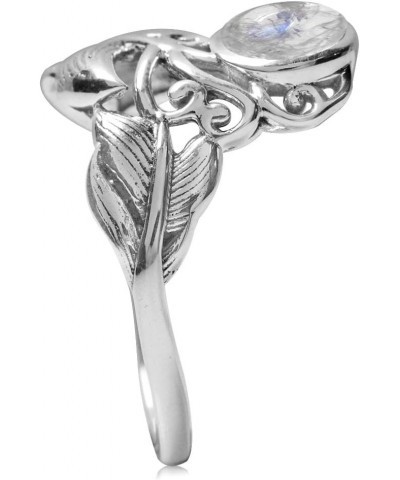 925 Sterling Silver Victorian Style Feather Ring Jewelry for Women natural rainbow moonstone $11.04 Others