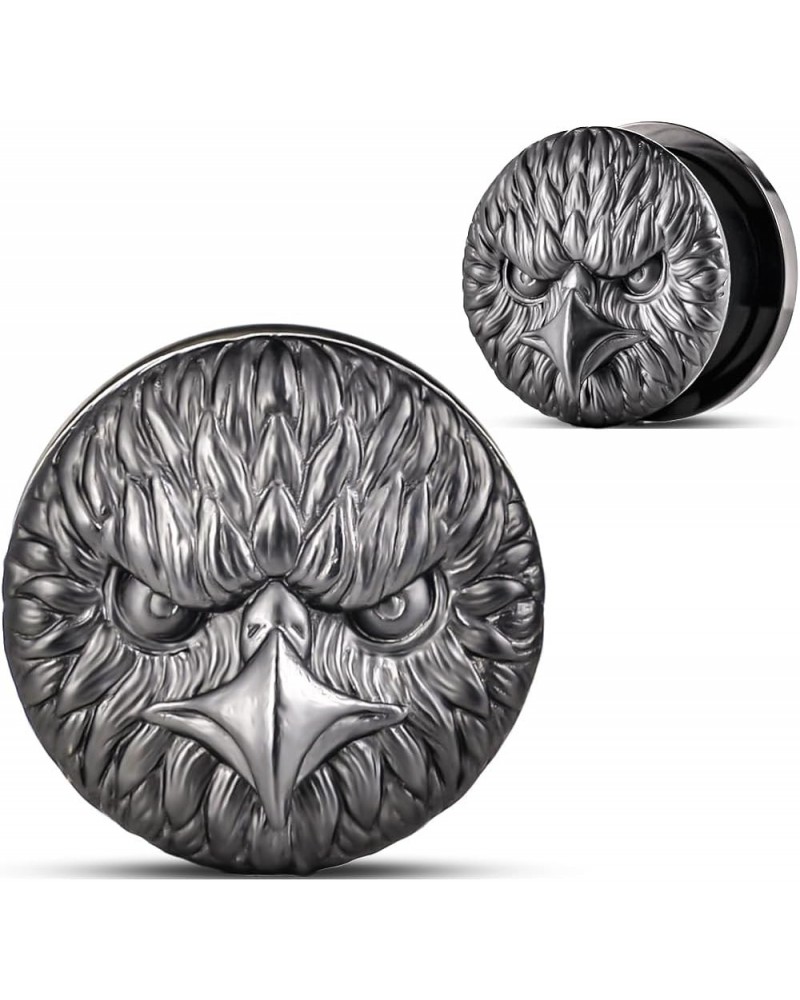 2PCS Owls Ear Gauges Screw Surgical Steel Plugs Tunnel Flesh Stretchers Earrings Ear Expander Piercing 0g-8mm 1 Black $9.04 B...