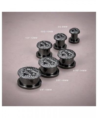 2PCS Owls Ear Gauges Screw Surgical Steel Plugs Tunnel Flesh Stretchers Earrings Ear Expander Piercing 0g-8mm 1 Black $9.04 B...