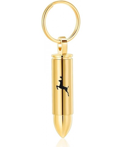 Deer Bullet Cremation Jewelry for Ashes Cylinder Keepsake Pendant Urn Keychain Memorial Ashes Cremation Keychain Gold $11.17 ...