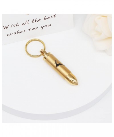 Deer Bullet Cremation Jewelry for Ashes Cylinder Keepsake Pendant Urn Keychain Memorial Ashes Cremation Keychain Gold $11.17 ...