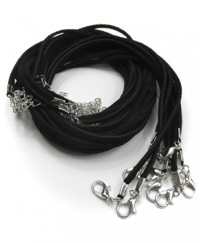 10pcs Faux Leather Suede Cord Necklace with Lobster Clasp Extended Chain (25", Black) 25" BLACK $6.70 Necklaces