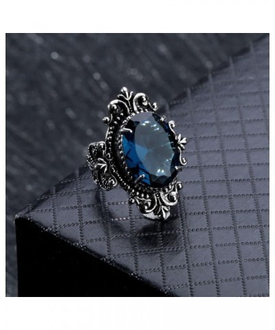 Retro Style 925 Sterling Silver Shiny Sea Blue Topaz Ring Retro Atmospheric Goose Egg Ring Diamond Ring Female Jewelry Found ...