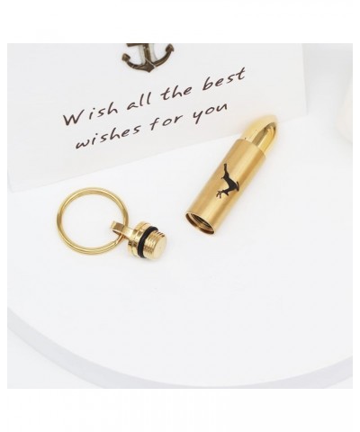 Deer Bullet Cremation Jewelry for Ashes Cylinder Keepsake Pendant Urn Keychain Memorial Ashes Cremation Keychain Gold $11.17 ...