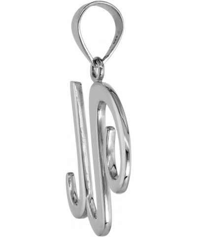 Sterling Silver Script Initial Letter A Alphabet Pendant Flawless Polish, 1 1/2 inch high Initial U $32.42 Pendants