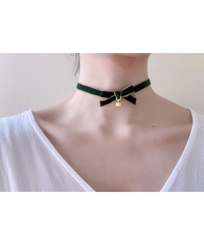 MOMOCAT Heart Necklace Adjustable Red Choker Classic Collar Necklaces for Women and Girls Velvet Chocker Necklace Green Bow T...