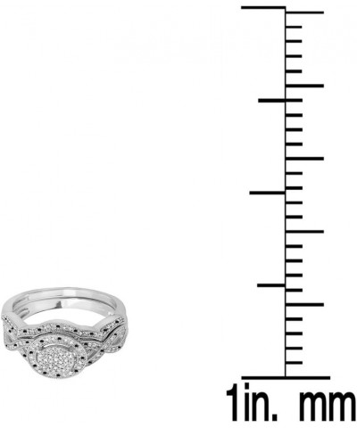 0.55 Carat (ctw) Black & White Diamond Womens Micro Pave Engagement Ring Set 1/2 CT, Sterling Silver $102.00 Sets