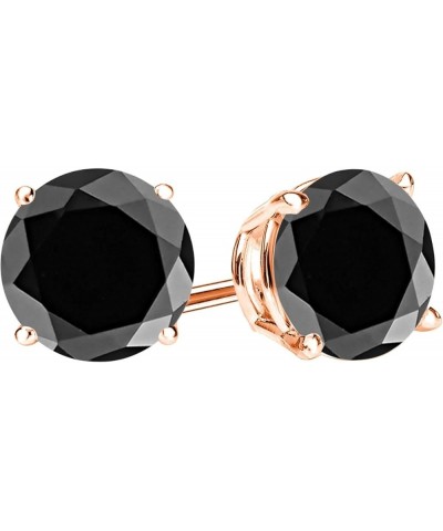 1/2-10 Carat Total Weight Black Diamond Stud Earrings 4 Prong Push Back Rose Gold 4.01 carats $154.60 Earrings