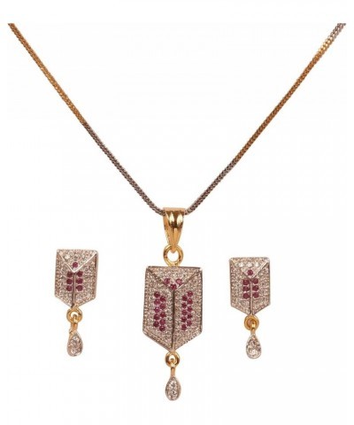 Indian Bollywood Contemporary Stylish Designer Jewelry Pendant Set in Colorful Gold or Silver Tone for Women. D798 Red $9.03 ...