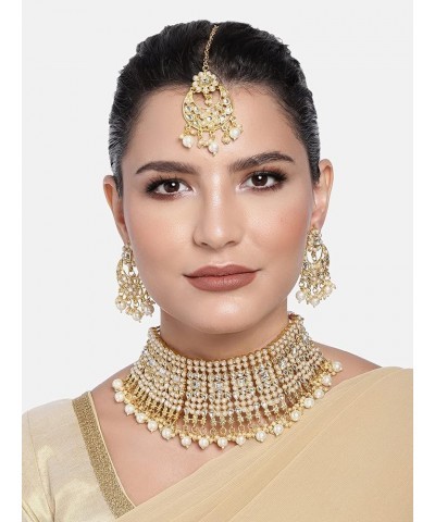 Indian Ethnic Wedding Wear Necklace Set White 2 $26.09 Jewelry Sets