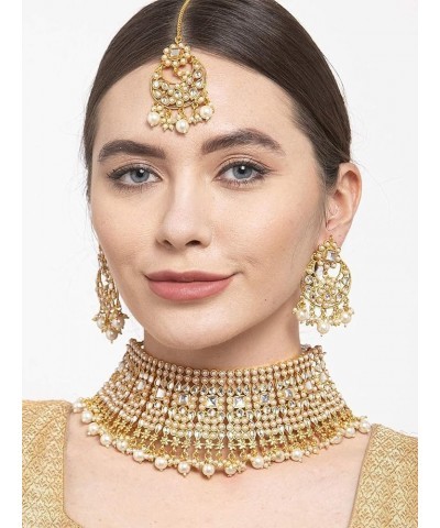 Indian Ethnic Wedding Wear Necklace Set White 2 $26.09 Jewelry Sets