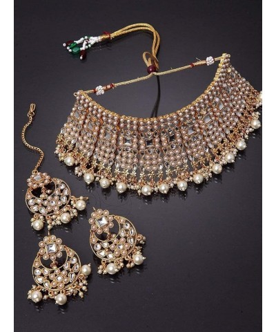 Indian Ethnic Wedding Wear Necklace Set White 2 $26.09 Jewelry Sets