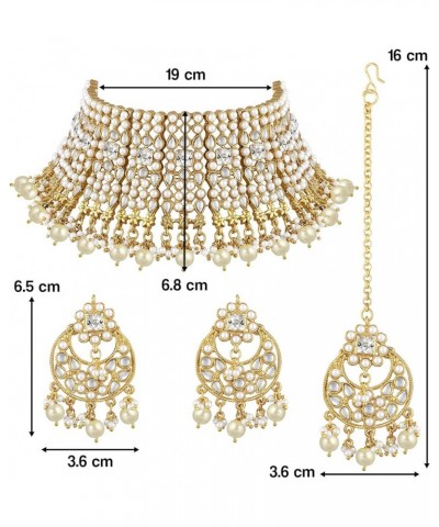 Indian Ethnic Wedding Wear Necklace Set White 2 $26.09 Jewelry Sets