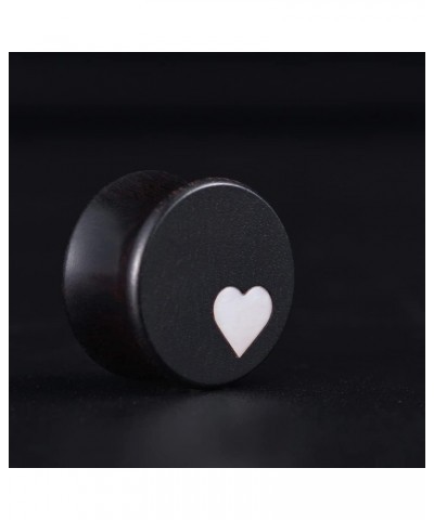 1 Pair Gauges For Ears Wood Saddle Plugs and Tunnels Heart Logo Earrings Expander Stretchers. M841 1"(25mm) $9.40 Body Jewelry