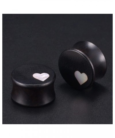 1 Pair Gauges For Ears Wood Saddle Plugs and Tunnels Heart Logo Earrings Expander Stretchers. M841 1"(25mm) $9.40 Body Jewelry