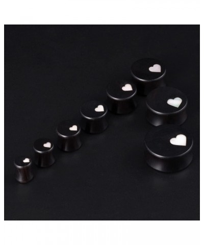 1 Pair Gauges For Ears Wood Saddle Plugs and Tunnels Heart Logo Earrings Expander Stretchers. M841 1"(25mm) $9.40 Body Jewelry