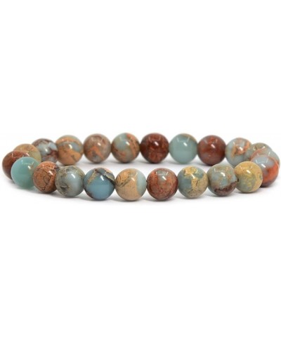 Gem Semi Precious Gemstone 8mm Round Beads Stretch Bracelet 7 Inch Unisex Serpentine $9.89 Bracelets