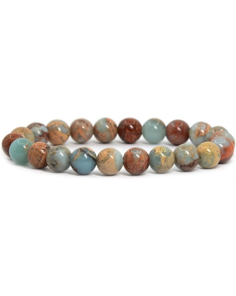 Gem Semi Precious Gemstone 8mm Round Beads Stretch Bracelet 7 Inch Unisex Serpentine $9.89 Bracelets