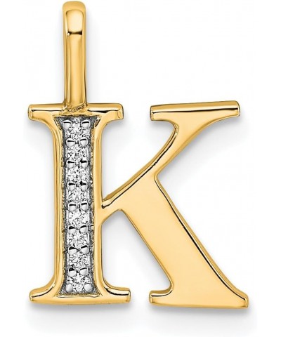 10K Diamond Letter I Initial Charm Pendant (Length 14.99mm Width 4.85 mm) Initial: K $41.08 Pendants