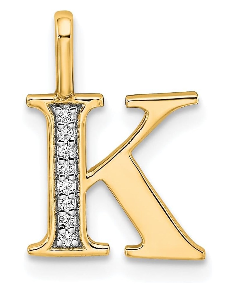 10K Diamond Letter I Initial Charm Pendant (Length 14.99mm Width 4.85 mm) Initial: K $41.08 Pendants