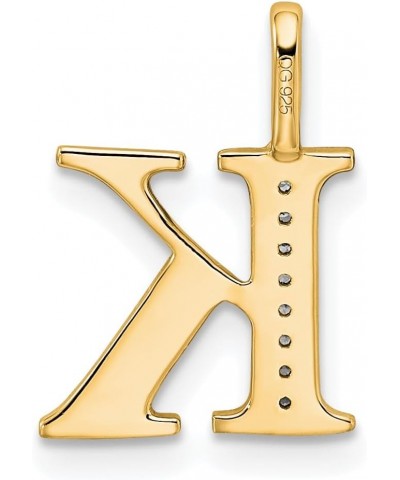 10K Diamond Letter I Initial Charm Pendant (Length 14.99mm Width 4.85 mm) Initial: K $41.08 Pendants