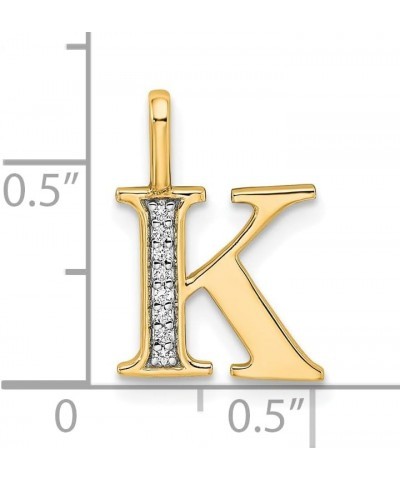 10K Diamond Letter I Initial Charm Pendant (Length 14.99mm Width 4.85 mm) Initial: K $41.08 Pendants